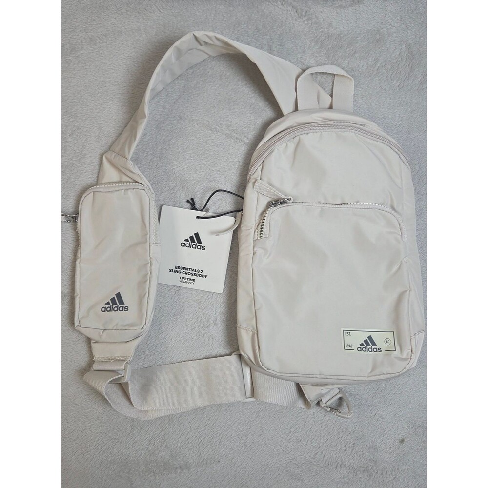 adidas Essentials 2 Sling Crossbody Bag in Off-White NWT